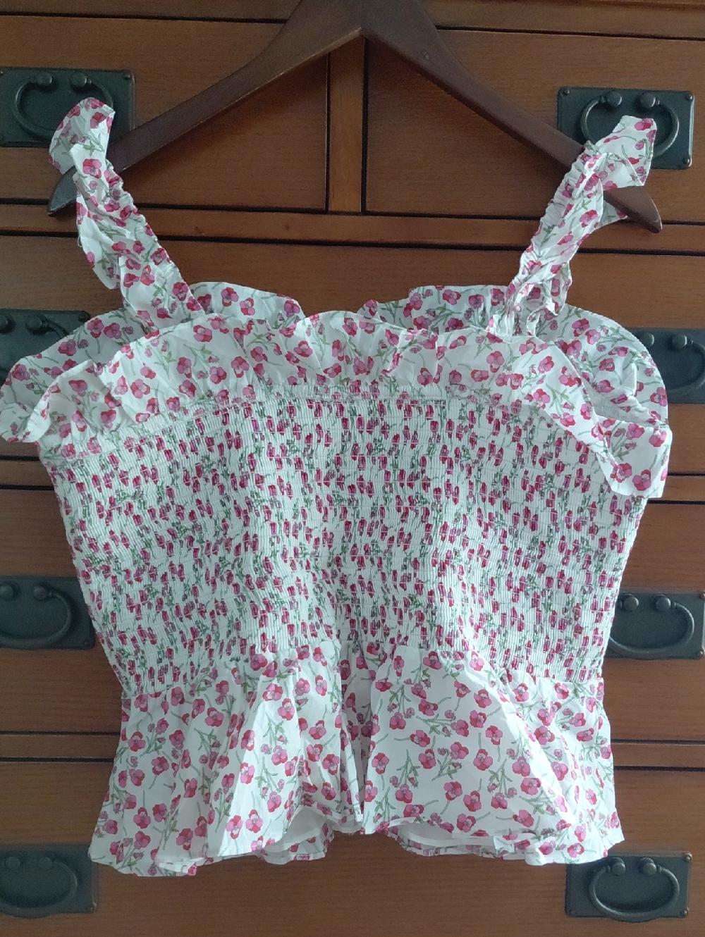J.Crew Smocked Ruffle Top - Picture 4 of 7